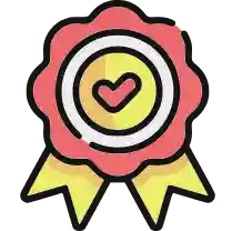 Award badge icon with check mark